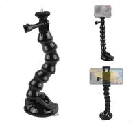 Support Voiture avec Ventouse en Silicone pour Action 5 Pro 4 3/Pocket 3/Smartphone, Support pour Caméra d'action, Adaptateur à Vis 1/4″, Rotule Pivotante à 360°, Ventouse Puissante Accessoires