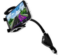 Support Voiture - AVIZAR - Allume-cigare - 2 ports USB - Rotation 360° - Bras ajustable