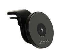 Support Voiture - MUVIT - Chargeur MagSafe 15W - Plastique ABS 100% recyclé - USB-C - Noir