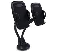 Support Voiture Pare-brise 2 en 1 Maintien clip ajustable Noir Bigben