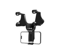Support Voiture pour Smartphone Fixation Rétroviseur Rotatif Noir