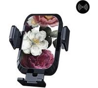 Support voiture pour Support voiture avec charge à induction Fleurs roses - La Coque Française® Noir G