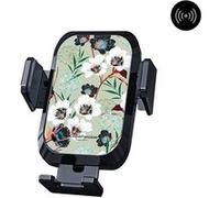 Support voiture pour Support voiture avec charge à induction Fleurs vert d'eau - La Coque Française® Noir G