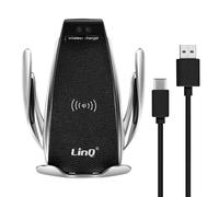 Support Voiture QI 10W pour Smartphone de 3.5'' à 6.5'' Rotatif 360° Noir
