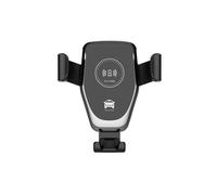 Support Voiture Rotatif 360° pour Smartphone Compatible Charge Sans Fil 10W Noir