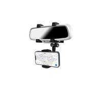 Support voiture smartphone fixation sur rétroviseur rotatif à 360° noir