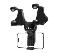 Support Voiture Smartphone - LINQ - Rétroviseur Rotatif 360° - Installation Facile - Noir
