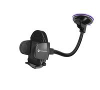 Support Voiture Smartphone Ovale Fixation à ventouse Bras long 27cm Noir