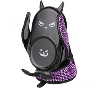 Support voiture stable pour téléphone portable avec double support flexible pour grille d'aération et ventouse pour différentes tailles de smartphones (diamant violet)