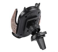 Support voiture stable pour téléphone portable avec double support flexible pour grille d'aération et ventouse pour différentes tailles de smartphone (doré)