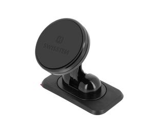 Support Voiture Téléphone Tableau de Bord Adhésif Magnétique Swissten Noir