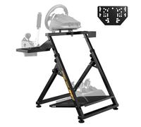 Support Volant Pliable Cockpit Simulateur Course Réglable Haute | Compatible Logitech G29 G25 G23, Panneau Volant 31 Trous, Panneau Levier 26 Trous, Pédales Non Incluses