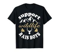 Support Wildlife Raise Boys-Parent Maman et Papa Camping Cadeau T-Shirt