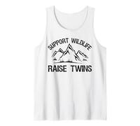 Support Wildlife Raise Twins Funny Twin Mom Dad Cadeau Débardeur