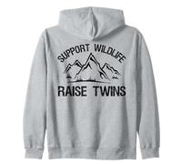 Support Wildlife Raise Twins Funny Twin Mom Dad Cadeau Sweat à Capuche