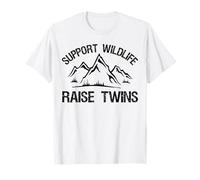Support Wildlife Raise Twins Funny Twin Mom Dad Cadeau T-Shirt