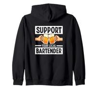 Support Your Local Bartender Pub Parti Boire De La Bière Sweat à Capuche