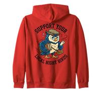 Support Your Local Night Birds Mascotte Chouette Vintage Sweat à Capuche