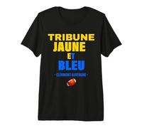 Supporter Rugby Clermont Auvergne Tribune Jaune Et Bleu T-Shirt Haut de Gamme
