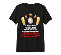 Supporter Rugby Toulon Humour Apéro Troisième Mi-Temps T-Shirt Haut de Gamme