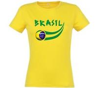 Supportershop Brésil T-Shirt col rond supporter Femme Jaune FR : L (Taille Fabricant : L) Jaune G