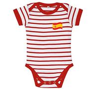 Supportershop Espagne Body rayé Mixte Enfant, Rouge, FR : XL (Taille Fabricant : 18-23 Mois)