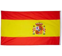 Supportershop Espagne Drapeau de nation avec 2 œillets métalliques Jaune/Rouge 1,50 x 0,90 m