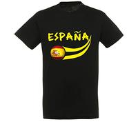 Supportershop Espagne t-Shirt Mixte Enfant, Noir, FR : XL (Taille Fabricant : 10 Ans)