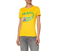 Supportershop Femme Brésil Coup Du Monde T-Shirt Col Rond Supporter, Jaune, XL EU