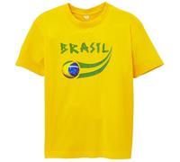 Supportershop Garçon Brésil Coup du Monde T Shirt Supporter, Jaune, 8-9 Ans EU