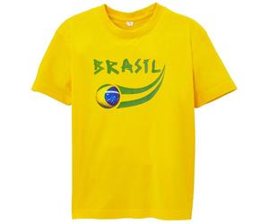 Supportershop Garçon Brésil Coup du Monde T Shirt Supporter, Jaune, 8-9 Ans EU