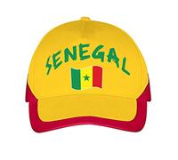 Supportershop Sénégal Casquette Football, Jaune, FR : Taille Unique réglable jaune