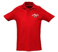 Supportershop Polo Enfant Rugby Pays de Galles Enfant Rouge FR: S (Taille Fabricant: 4 Ans)