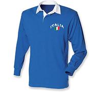 Supportershop Polo Rugby Enfant LS Italie Enfant Bleu FR: M (Taille Fabricant: 7-8 Ans)