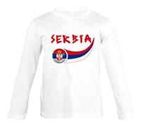 Supportershop Serbie T-Shirt L/S Garçon, Blanc, FR : S (Taille Fabricant : 4 Ans)