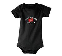 Supportershop Suisse Body bébé Bébé Noir FR: M (Taille Fabricant: 6-12 Mois)