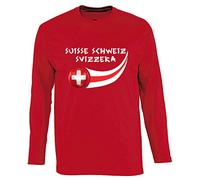 Supportershop Suisse t-Shirt Manches Longues Homme, Rouge, FR : 2XL (Taille Fabricant : XXL)