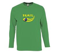 Supportershop T-Shirt Homme L/S Vert Brésil T-Shirt Homme L/S Vert Brésil Vert FR: L (Taille Fabricant: L)