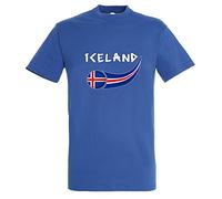 Supportershop T- Shirt Islande Bleu Royal Homme, FR : S (Taille Fabricant : S)