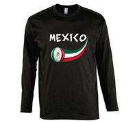 Supportershop T- Shirt Mexique L/S Noir Homme, FR : 2XL (Taille Fabricant : XXL)