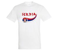 Supportershop T- Shirt Serbie Blanc Homme, FR : L (Taille Fabricant : L)