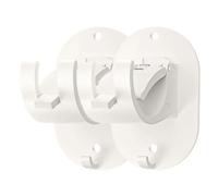 Supporti Per Aste Tende 2 Pezzi - Staffe Autoadesive Senza Trapano 8 x 5 x 4 cm 40 G In ABS E Acciaio Inossidabile, Ganci Resistenti Per Tende Domestiche, Doccia E Bastoni Su Vetro E Piastrelle