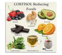 Supportive Foods Chart Wellness and Nutrition Informational Poster Canvas Wall Art for Kitchen Decor(Framed,12x18inch(30x45cm))