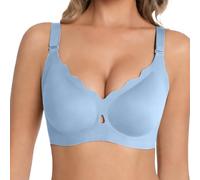 Supportive, Non-Wired Bra with Soft Underwire for Comfortable Everyday Life, Full Coverage and Seamless Cups for Optimal Support and a Beautiful Shape., Blue, M(Blue,3XL)