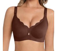 Supportive, Non-Wired Bra with Soft Underwire for Comfortable Everyday Life, Full Coverage and Seamless Cups for Optimal Support and a Beautiful Shape., Blue, M(Brown,XL)