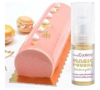 Supports à Cakes & Bûches 30 x 10 cm + Poudre alimentaire irisée dorée N/A G