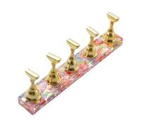 Supports à ongles en acrylique de forme incurvée pour ongles artificiels avec plusieurs décorations irisées