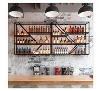 Supports à vin industriels Suspendus à LED, Grand Support à vin Mural avec Support en Verre, étagère d’Affichage de Bouteilles d’Alcool, gobelet Suspendu à l’Envers, pour la décoration de la