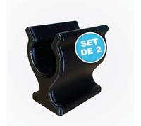 Supports adaptés pour la manivelle d'auvent de Thule et Fiamma - 20 mm de diamètre, lot de 2, flexibles et indestructibles, montage facile avec vis ou ruban adhésif - Fabriqué en Allemagne (Noir)