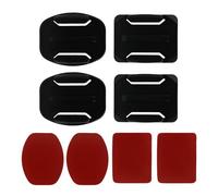 Supports Adhésifs pour Caméras d'action GoPro Hero 12/11/10/9/8/7/6/5/4/3, Ensemble de 4 Pièces Incluant 2 Supports Plats et 2 Supports Incurvés, Adhésif 3M VHB 4991, Étanche et Durable